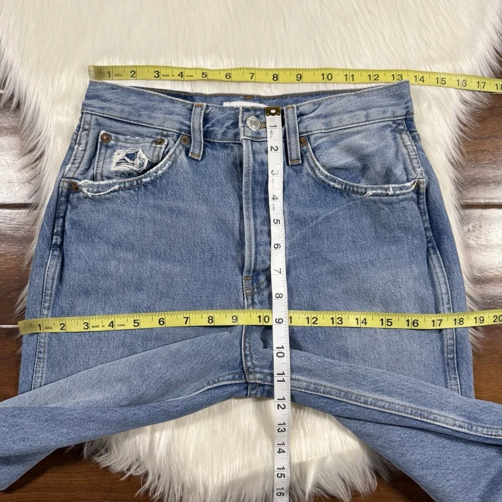 Re/Done Women's Size 25 90s High Rise Loose Fit Denim Jeans in Worn Blue Organic